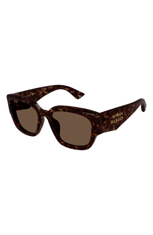 Shop Alexander Mcqueen 55mm Square Sunglasses In Havana