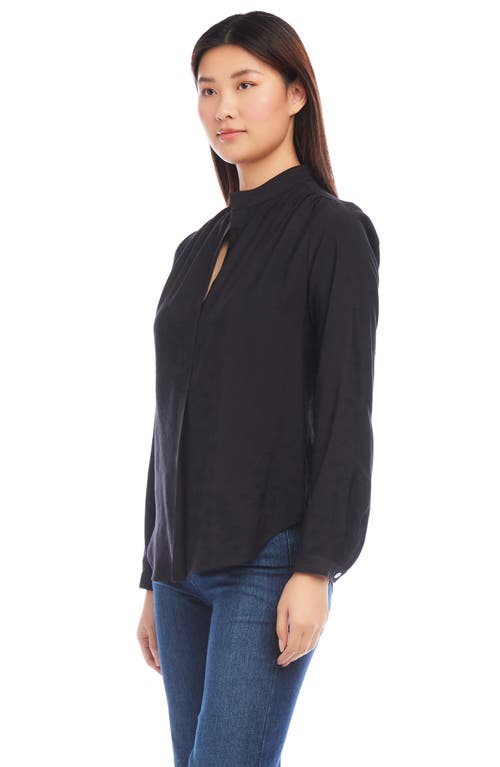 Shop Karen Kane Pintuck Pleated Crepe Top In Black