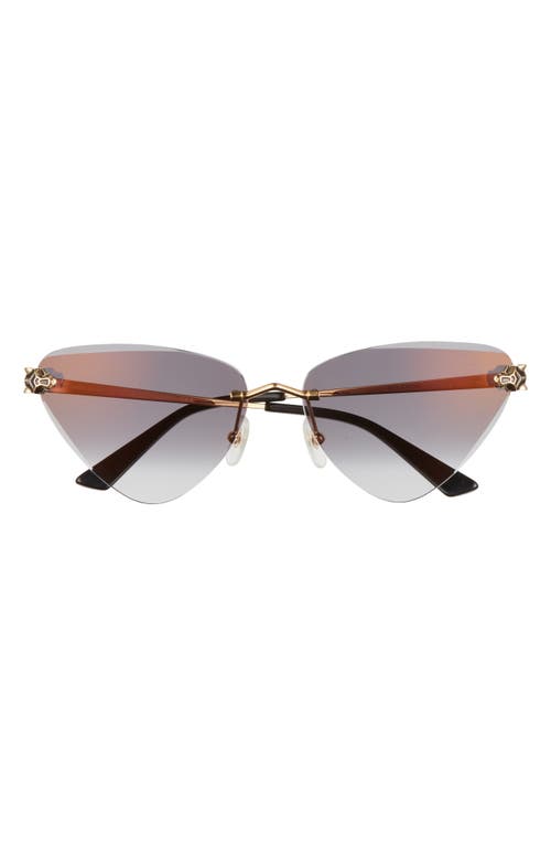 Cartier 62mm Gradient Oversize Cat Eye Sunglasses in Gold at Nordstrom