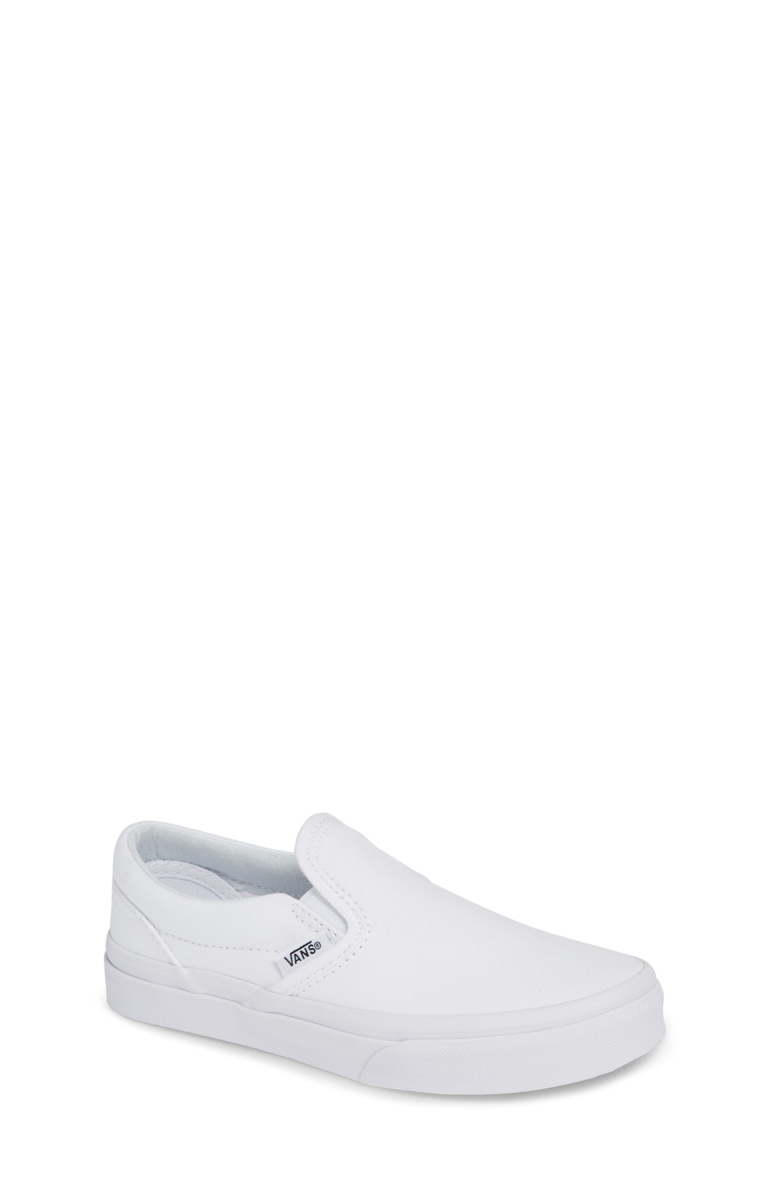 vans slip on white kids