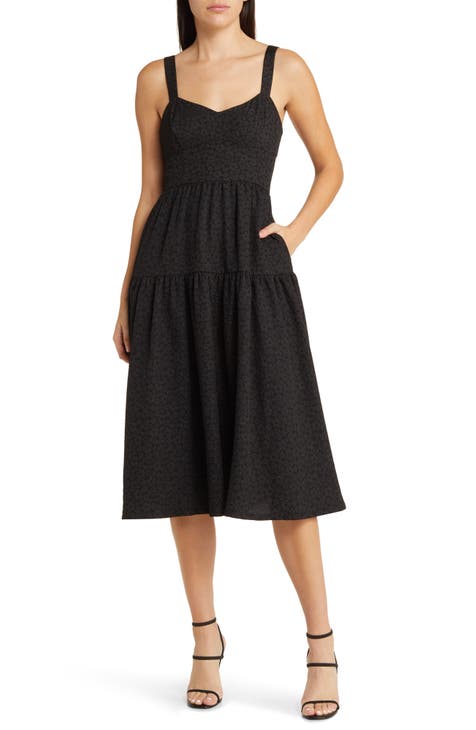 Lolly midi flounce dress with pockets, Sustainable women's clothing made  in Canada