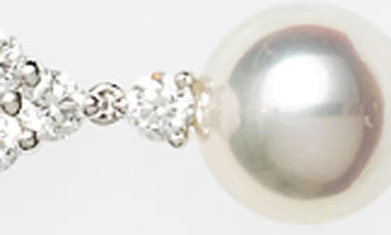 Mikimoto 'classic Elegance' Akoya Cultured Pearl & Diamond Necklace In White Gold