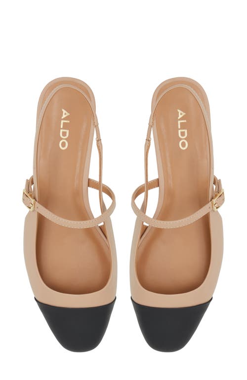 Shop Aldo Sadey Slingback Mary Jane Cap Toe Flat In Beige Combo