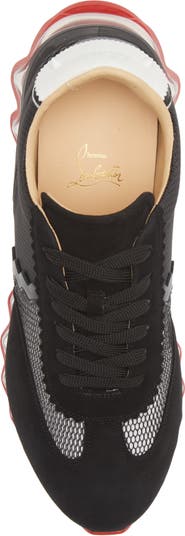 CHRISTIAN LOUBOUTIN Suede-Trimmed Leather and Mesh Sneakers for Men