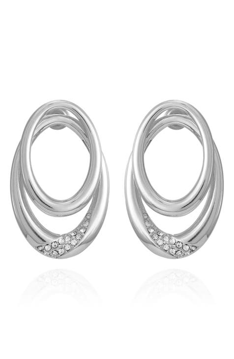 Crystal Link Stud Earrings