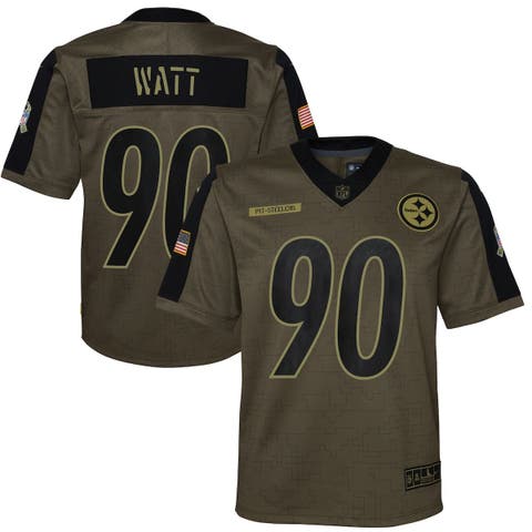 Youth Nike T.j. Watt Brown Pittsburgh Steelers 2023 Salute to Service Limited Jersey Size: Small