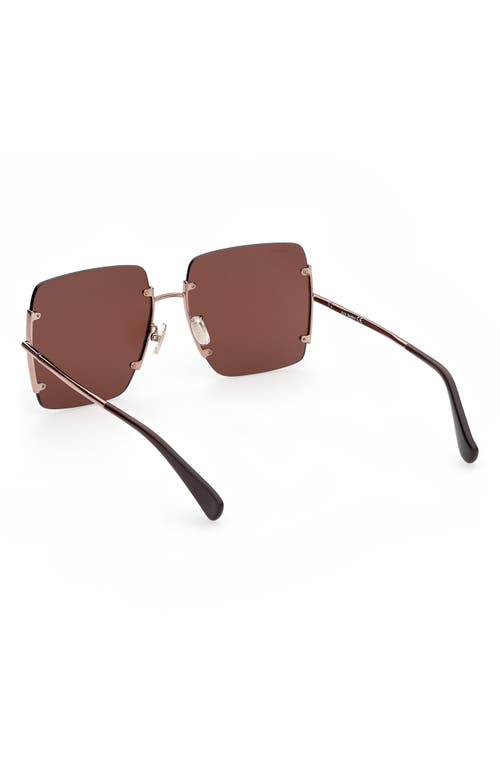 Shop Max Mara 60mm Geometric Sunglasses In Bronze/other/brown