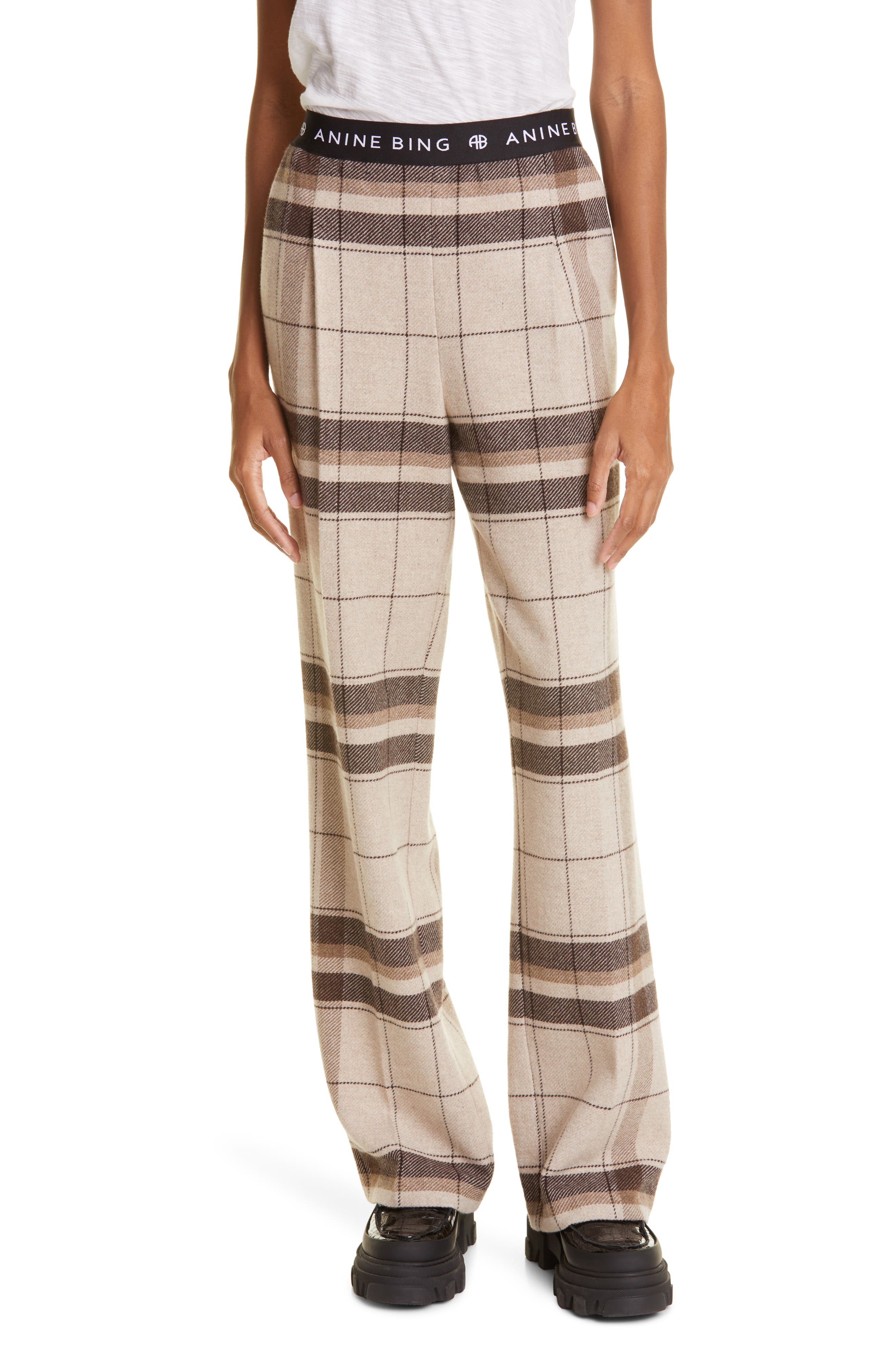 ANINE BING Karina Plaid Wool Blend 