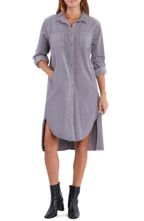 WASH LAB DENIM WASH LAB DENIM CHILL OUT HIGH-LOW CORDUROY SHIRTDRESS