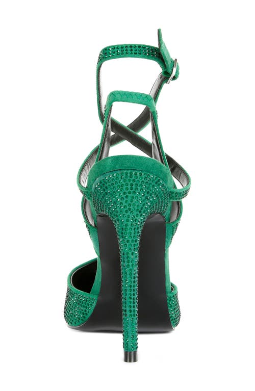 Rag & Co Charmer Rhinestone Stiletto Pump In Green