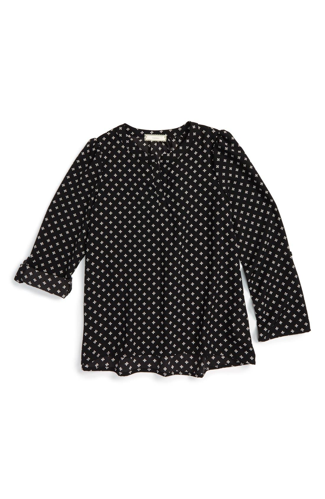 Soprano Roll Tab Sleeve Blouse (Big Girls) Nordstrom