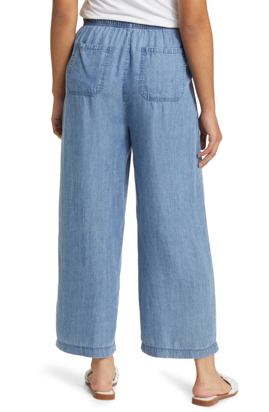 Shop Beachlunchlounge Inaya Chambray Drawstring Pants In Blue Wash