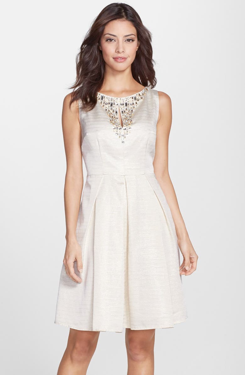 Eliza J Embellished Fit & Flare Dress | Nordstrom