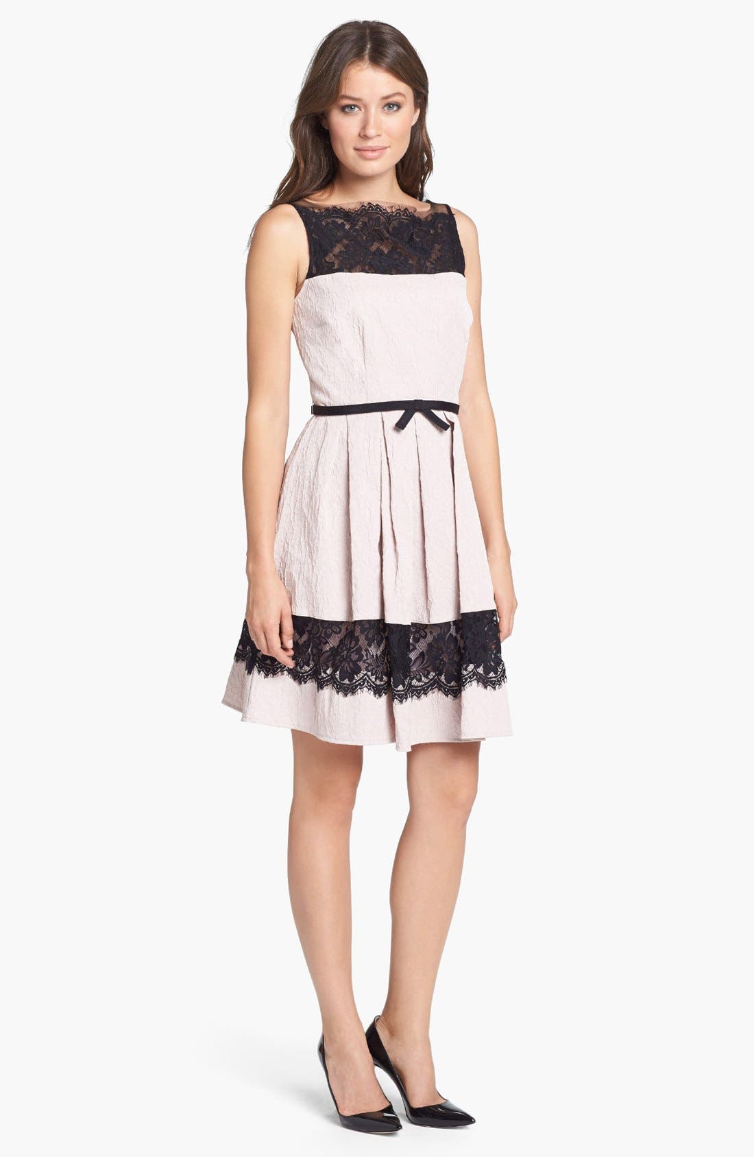 Taylor Dresses Jacquard Fit & Flare Dress | Nordstrom