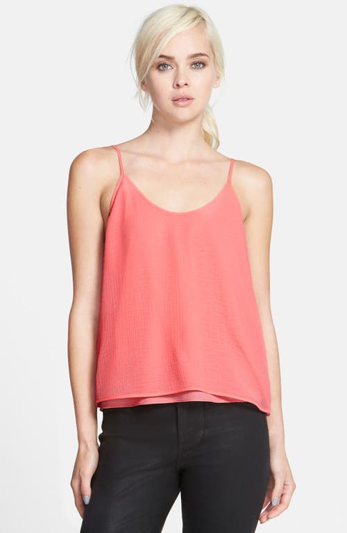 Shop Chelsea28 Crinkled Split Back Top In Pink Shell