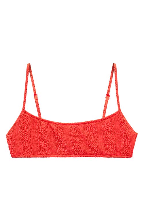 Shop Mango Textured Bikini Top In Bright Red