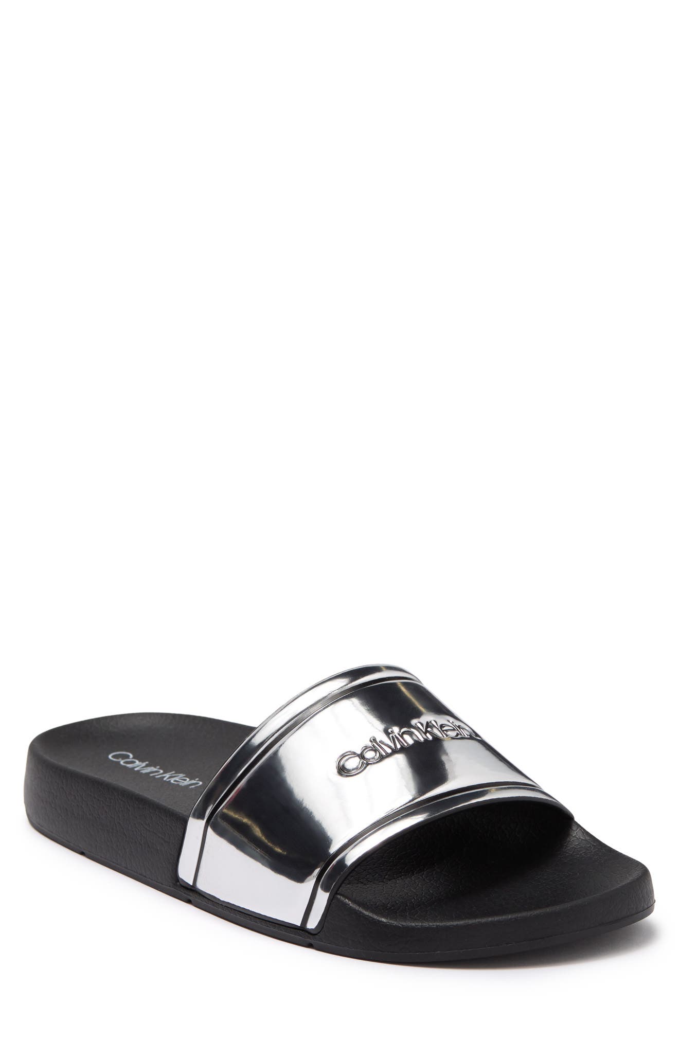 Calvin Klein Allen Slide Sandal In Sil01
