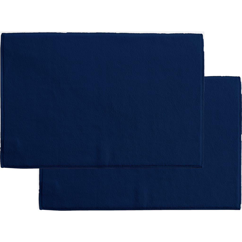 Brooks Brothers Puresoft 2-piece Turkish Cotton Bath Mat Set In Navy