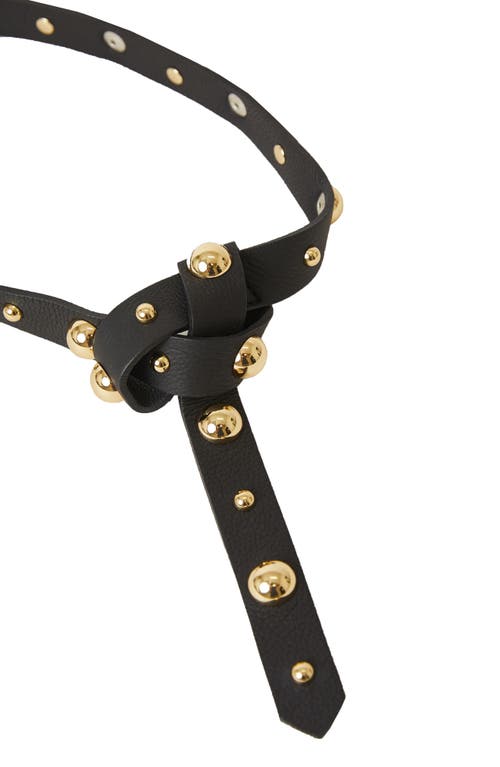 Shop B-low The Belt Tilly Moto Studded Leather Belt In Black Gold