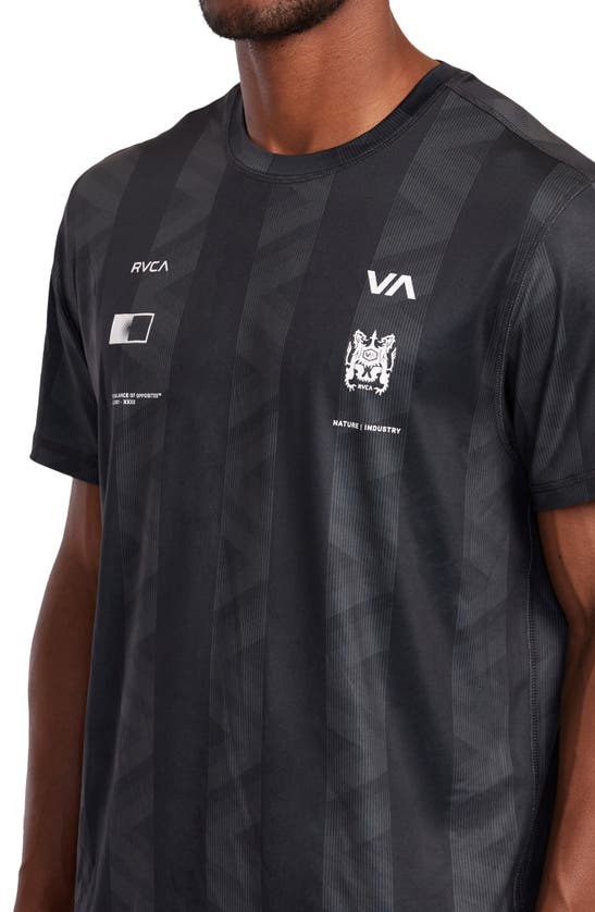Shop Rvca Fielder Vent Stripe Performance Graphic T-shirt In  Blur Stripe