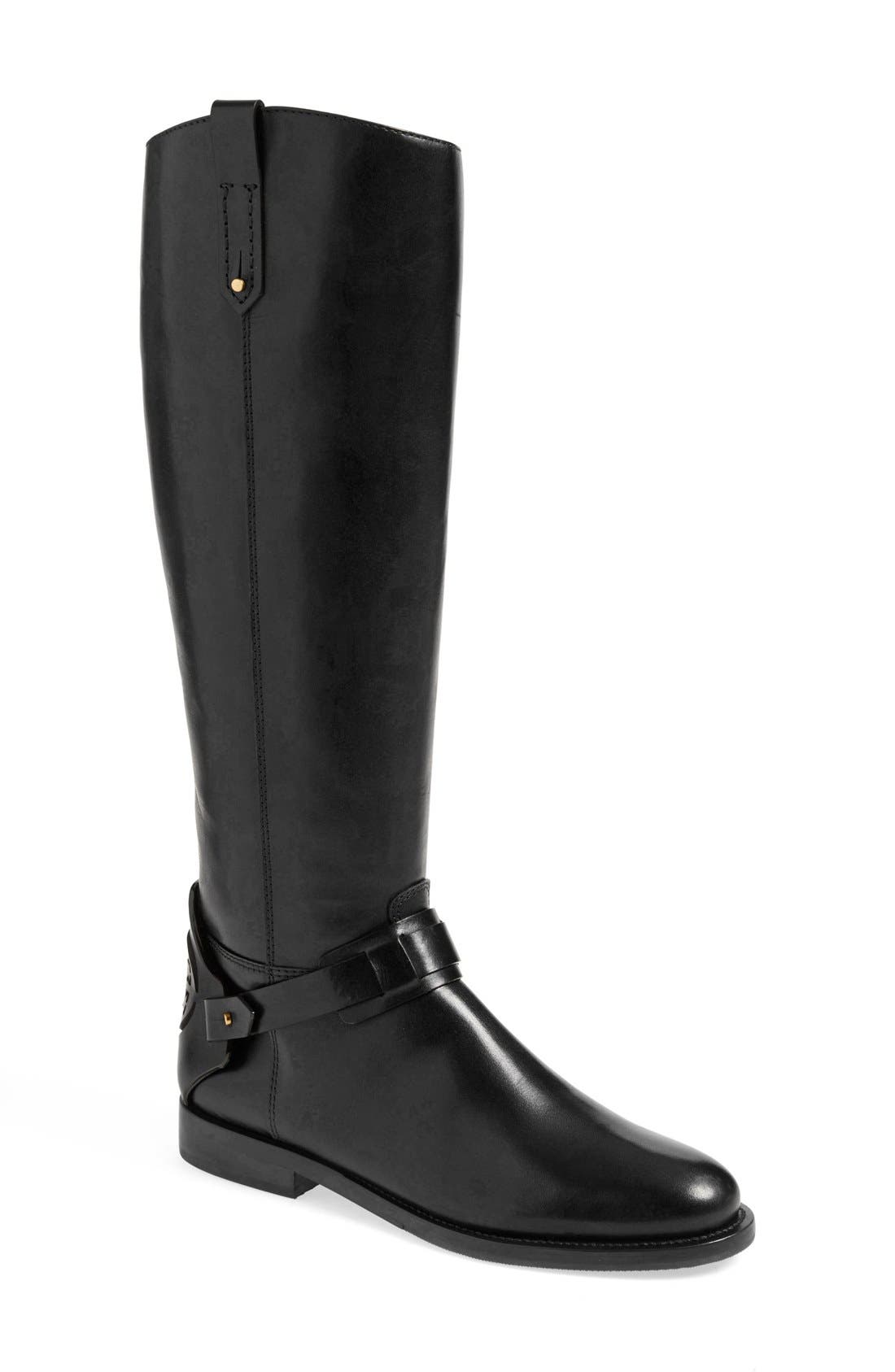 tory burch black leather boots