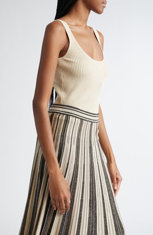 Shop Zimmermann Metallic Rib Sweater Tank In Gold