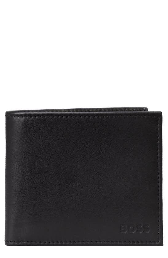 Hugo Boss Crew Leather Bifold Wallet In Black