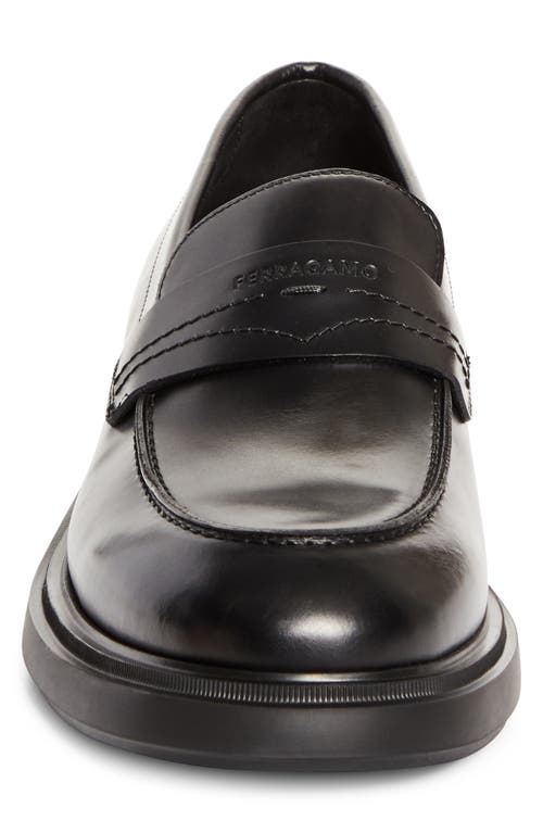 Shop Ferragamo Caligola Penny Loafer In Nero Nero Nero