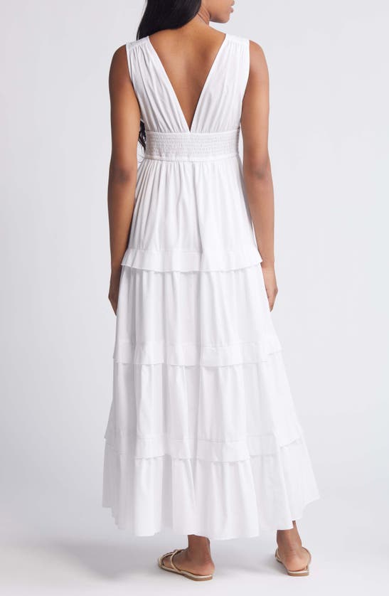 Shop Chelsea28 V-neck Tiered Maxi Dress In White