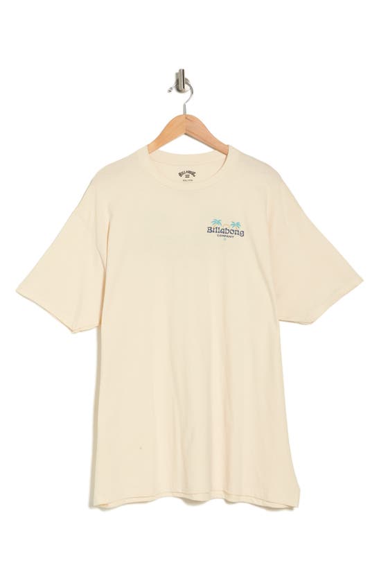 Billabong Logo Cotton Graphic T-shirt In Cream