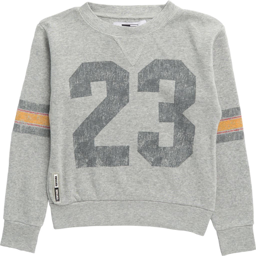Shop Vintage Havana Kids' Burnout Football Sweatshirt In Grey