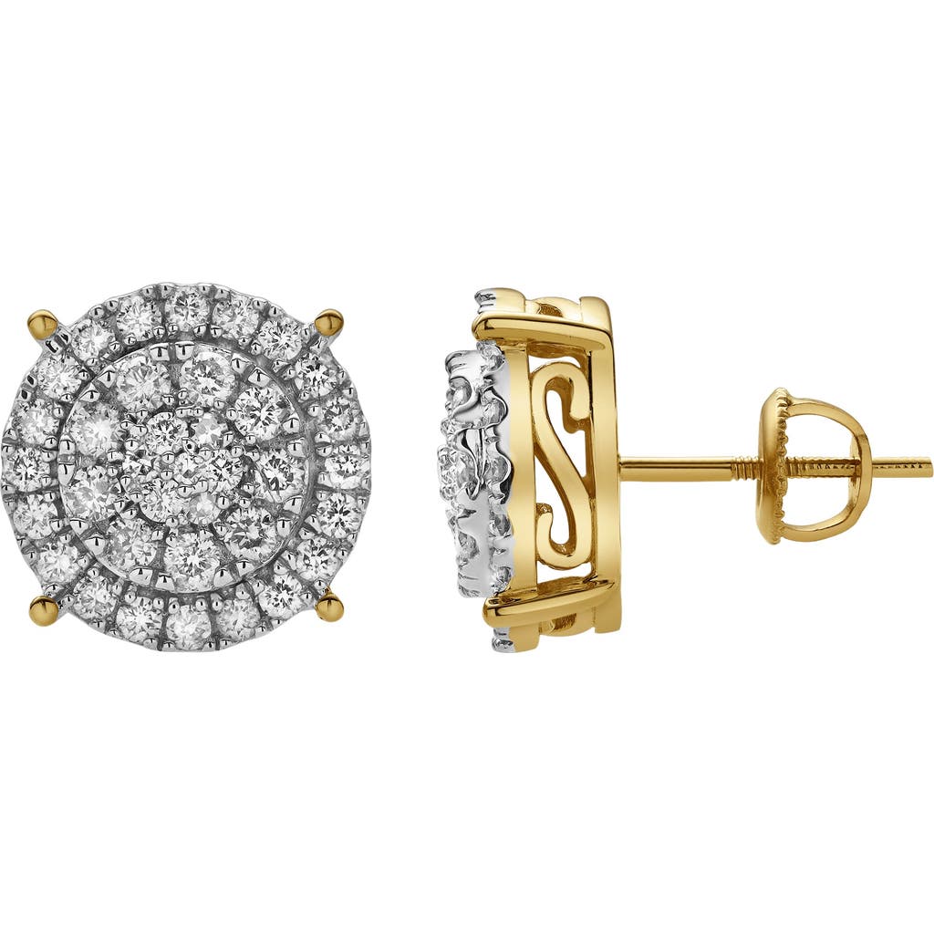 Luvmyjewelry Zephyra 10k Yellow Gold Cluster Diamond Unisex Earrings In 10k Yellow Gold