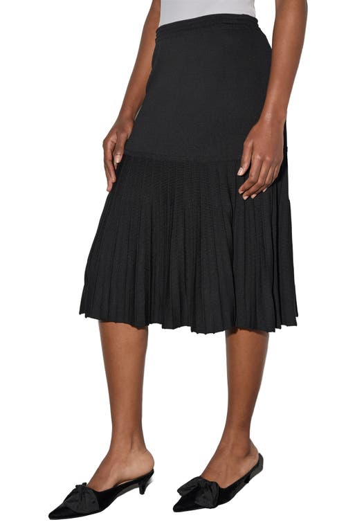 Shop Ming Wang Soft Mixed Media Trumpet Skirt In Black