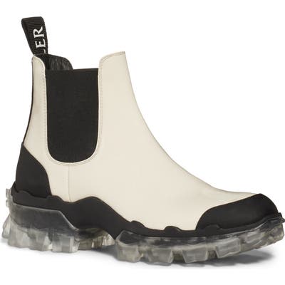 Moncler Hanya Stivale Waterproof Chelsea Rain Boot, White