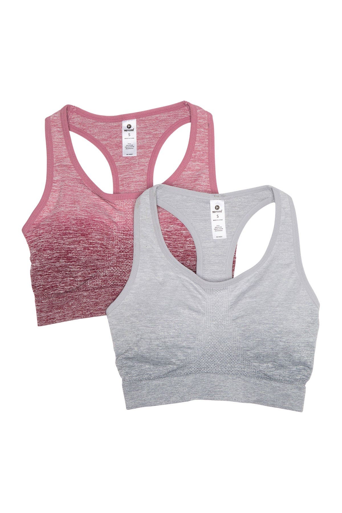 90 Degree By Reflex | Ombre Heathered Knit Seamless Sports Bra - Pack ...