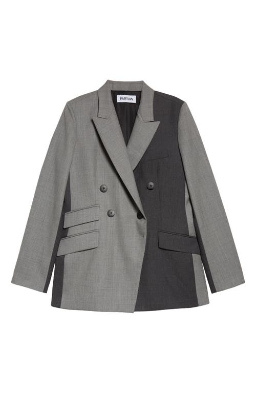 PARTOW Steph Double Breasted Wool Blazer in Ash Charcoal Grey