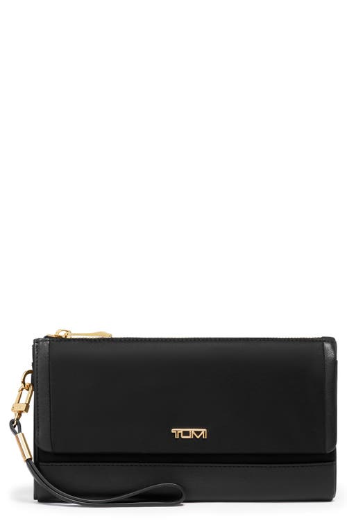 Shop Tumi Travel Wallet In Black/gold