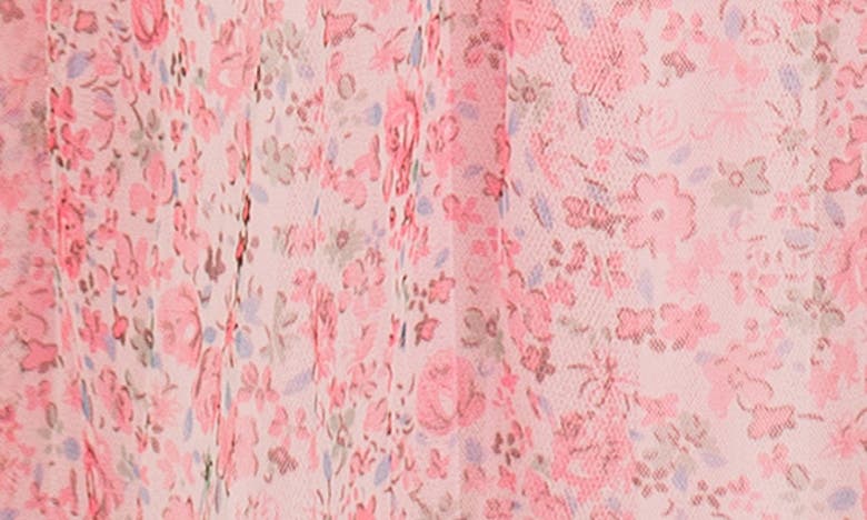 Shop Popatu Kids' Floral Flutter Sleeve Party Dress In Pink