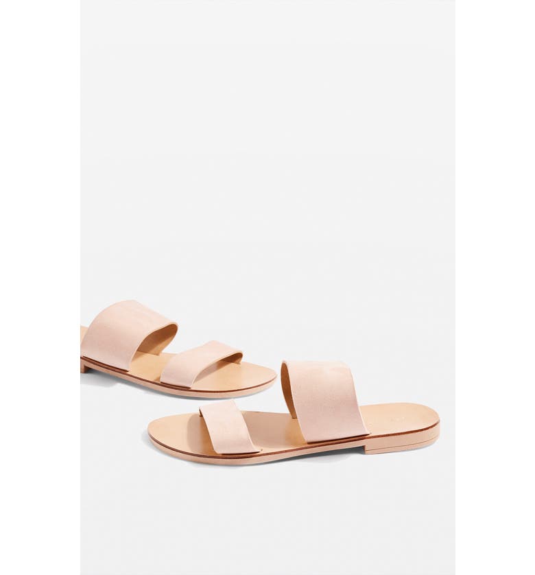 TOPSHOP Happy Suede Sandal, Main, color, NUDE