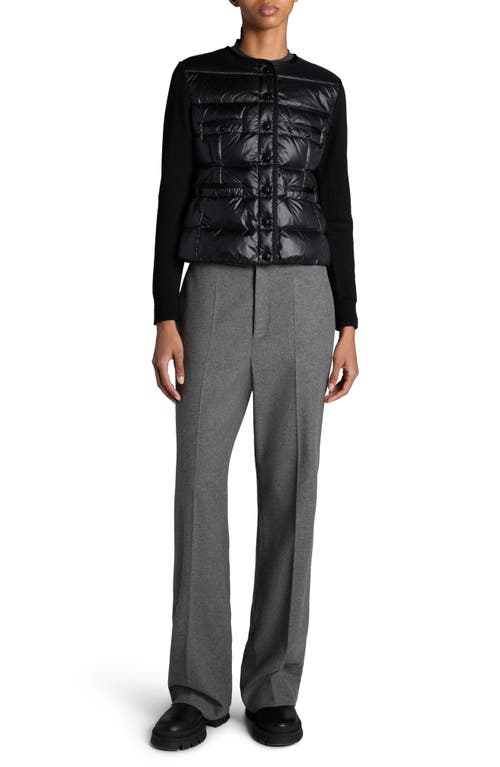 Moncler Mixed Media Down Jacket In Black