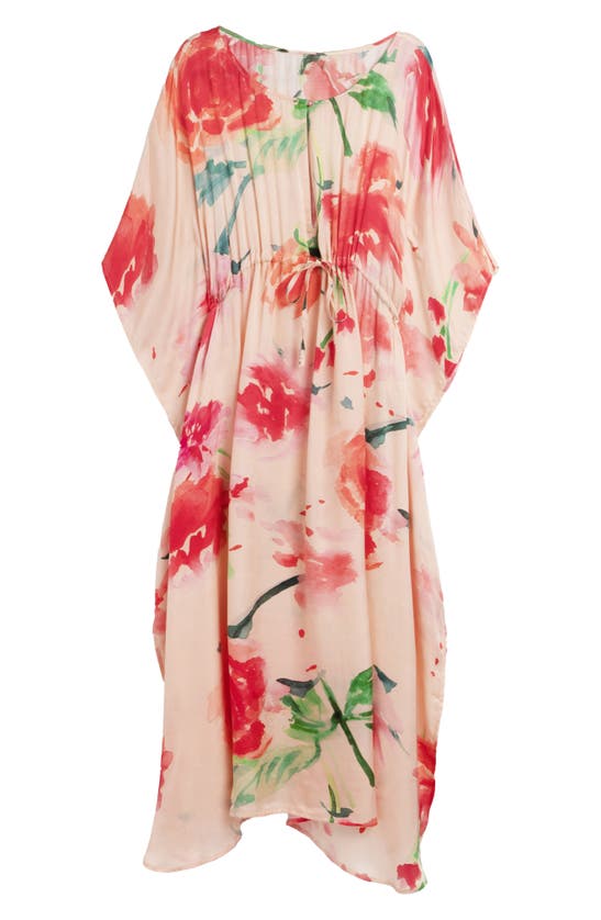 Shop Saachi Graceful Blossom Floral Print Cover-up Kaftan In Multi