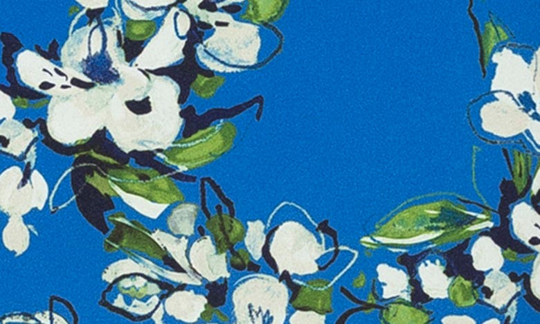 Alexia Admor Willow V-neck Cap Sleeve Sheath Dress In Blue Floral
