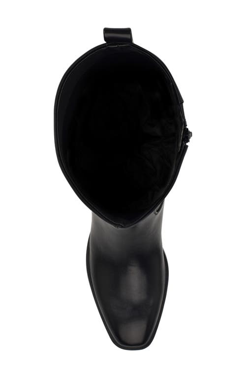 Nine West Womens Barile Tall Block Heel Boots Regular Wide Calf In Black 001