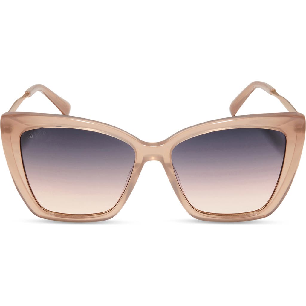 Diff Becky Ii 55mm Cat Eye Sunglasses In Taupe/twilight Gradient