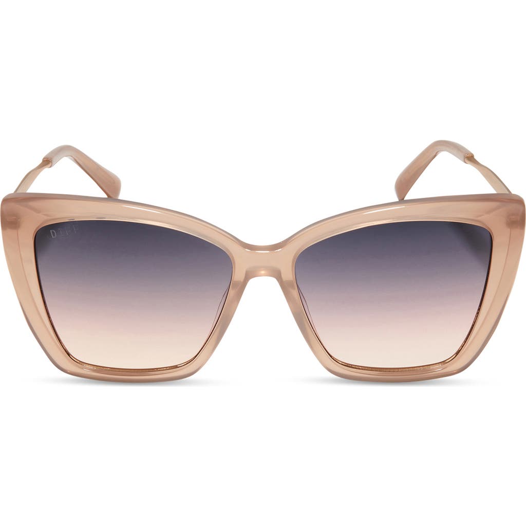 Diff Becky Ii 55mm Cat Eye Sunglasses In Taupe/twilight Gradient