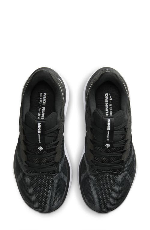 Nike Air Zoom Structure 25 Road Running Shoe In Black/dark Smoke Grey/white