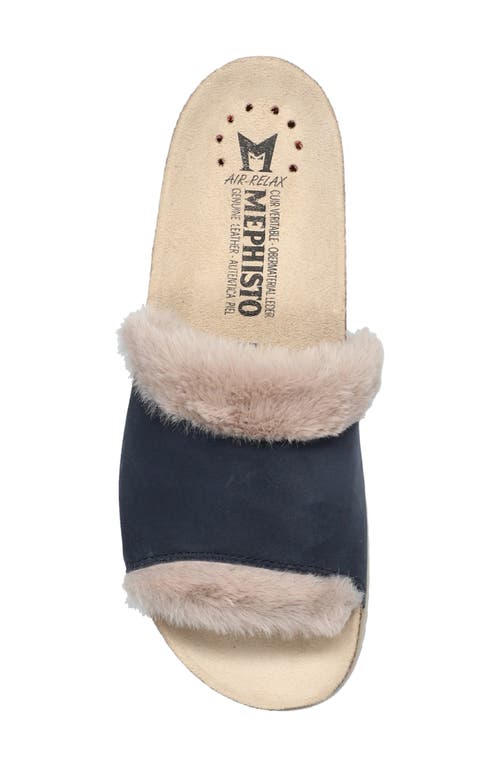 MEPHISTO MEPHISTO HEMELINE FAUX FUR SLIDE SANDAL 