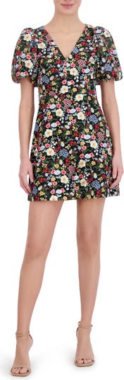 Eliza J Floral Puff Sleeve Minidress | Nordstrom