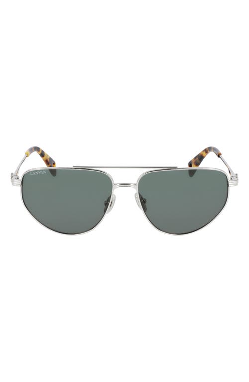 Shop Lanvin Mother & Child 58mm Aviator Sunglasses In Silver/green