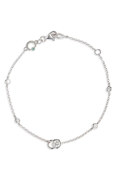 COURBET CO 5 Lab Created Diamond Station Bracelet in White Gold at Nordstrom, Size 16 Cm